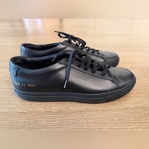 Common Projects Men's Original Achilles Sneakers Black/Black Sole NWT